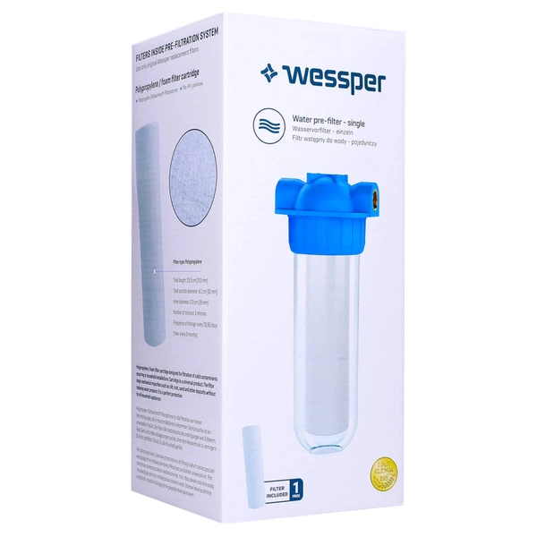 Wessper Pojedynczy korpus filtr wstępny wody 3/4"