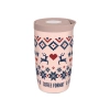 Coffee Format Różowy kubek termiczny z motywem świątecznym 350 ml