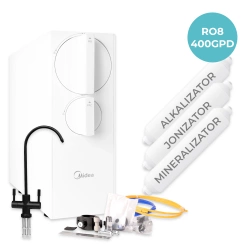 Midea 400GPD RO8 Filtr odwróconej osmozy z mineralizatorem, jonizatorem i biocerą