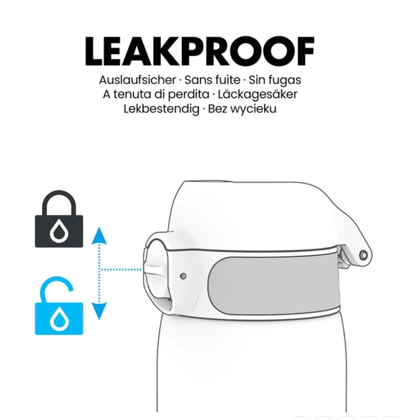 ION8 Czarna butelka na wodę ze stali nierdzewnej gamer 600 ml