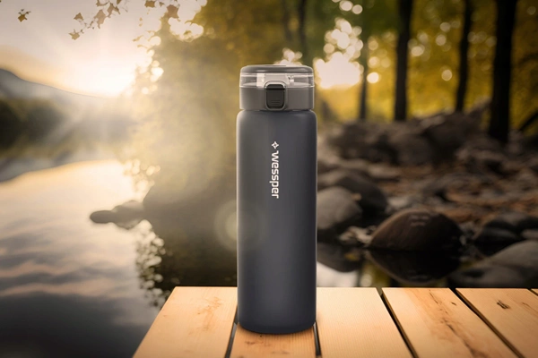 Wessper ActiveMax Clarti Glass Szara szklana butelka filtrująca z dodatkowymi wkładami 0,68l