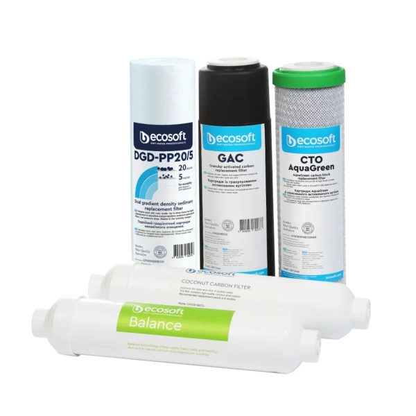 Ecosoft Pure Balance Zestaw 5 wkładów do filtra osmozy