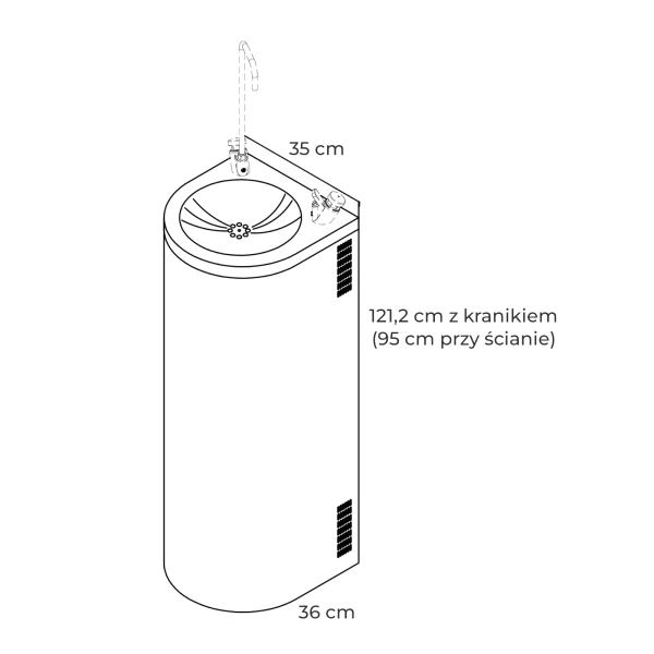 Aqua Solution AQF300 Stojąca fontanna wody pitnej z dodatkowym kranikiem