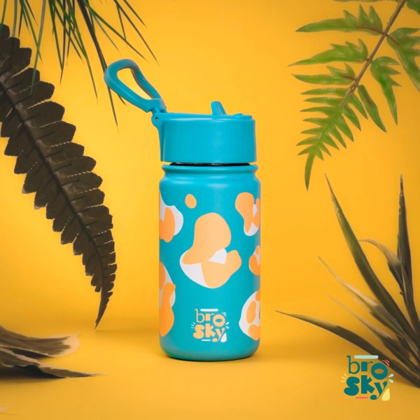 Brosky Wild Niebieski bidon na wodę z nadrukiem 450 ml