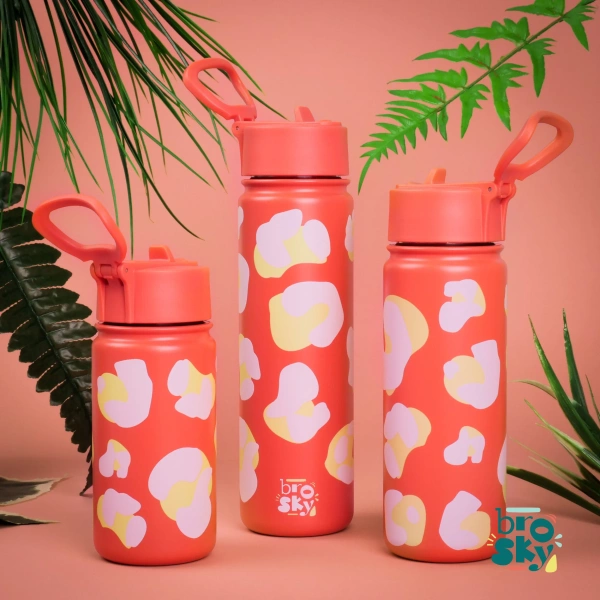 Brosky Wild Ceglasta butelka na wodę z nadrukiem w motyw zwierzęcy 550 ml