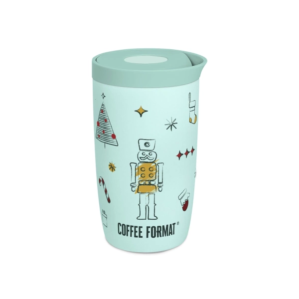 Coffee Format Miętowy kubek termiczny z motywem świątecznym 350 ml
