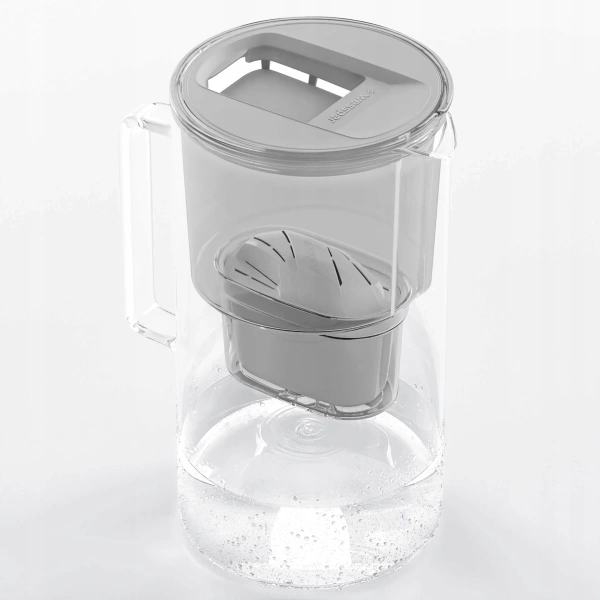 Wessper AquaMax Crystalline 3L Szary szklany dzbanek filtrujący
