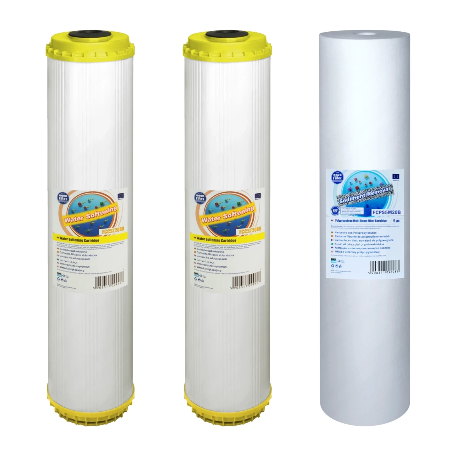 Aquafilter HHBB20B Komplet 3 wkładów do systemu filtrującego wodę