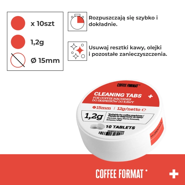 Coffee Format Cleaning Tabs+ 10x1,2g Tabletki do czyszczenia ekspresów