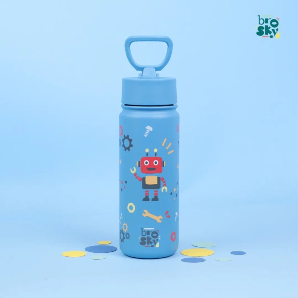 Brosky Kids Morska butelka na wodę dla dzieci w roboty 550 ml
