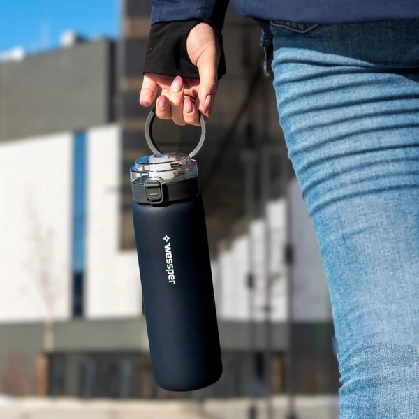 Wessper ActiveMax Clarti Glass Szara szklana butelka filtrująca z dodatkowymi wkładami 0,68l