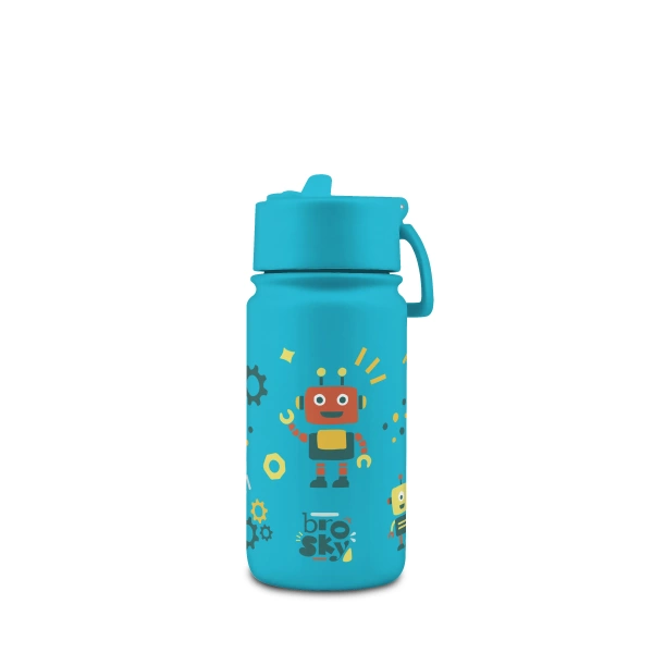 Brosky Kids Morska butelka na wodę dla dzieci w roboty 450 ml