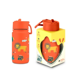 Brosky Kids Ceglasta butelka na wodę dla dzieci w motyw safari 450 ml