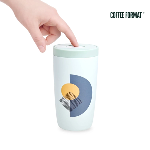 Coffee Format Miętowy kubek termiczny z motywem abstrakcyjnym 350 ml