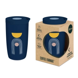 Coffee Format Niebieski kubek termiczny z motywem abstrakcyjnym 350 ml
