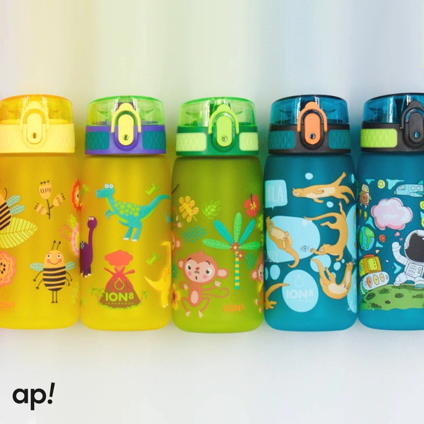 ION8 Zielona butelka na wodę w dinozaury 350 ml