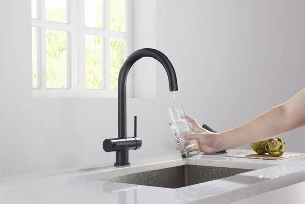 Blue Water Eden Czarny mat Trójdrożna bateria kuchenna