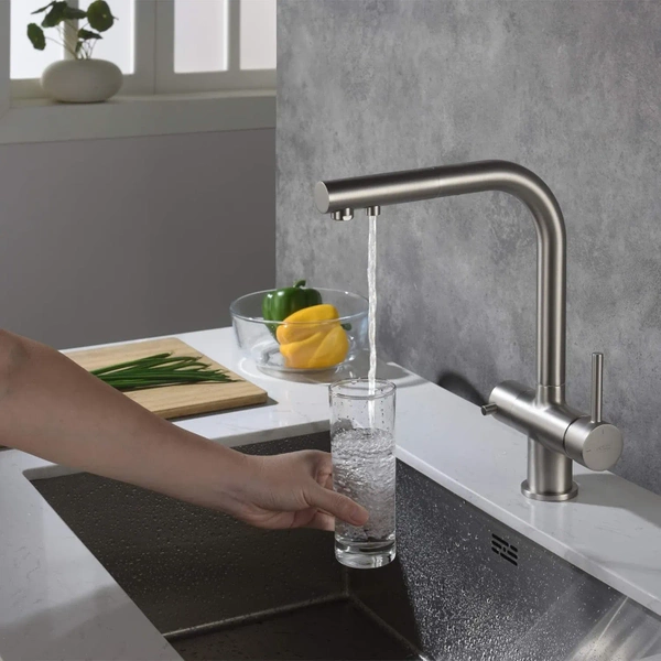 Blue Water Apala Stal Czterodrożna bateria kuchenna z wyciąganą wylewką