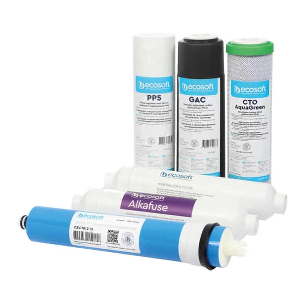 Ecosoft Pure Alkafuse Zestaw 6 filtrów do systemów odwróconej osmozy
