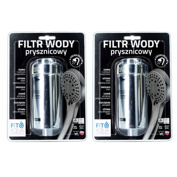 FITAqua AWF-SWR-P-M Srebrny filtr prysznicowy z KDF 2 sztuki