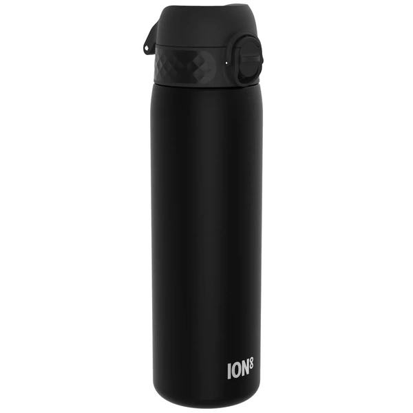 ION8 Czarna butelka na wodę z miarką motywacyjną 500 ml