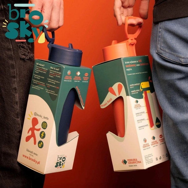 Brosky Basic Stalowa butelka na wodę w kolorze ciemnoniebieskim 680ml