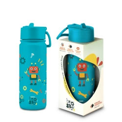 Brosky Kids Morska butelka na wodę dla dzieci w roboty 550 ml