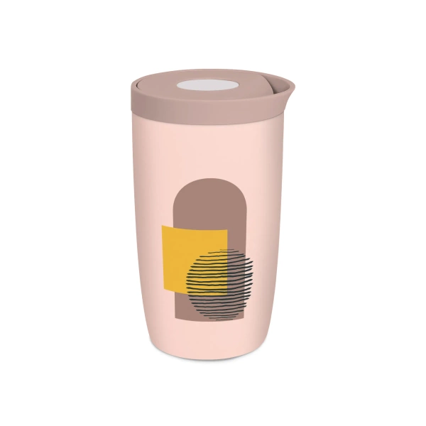 Coffee Format Różowy kubek termiczny z motywem abstrakcyjnym 350 ml