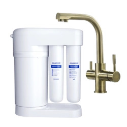 Aquaphor Morion RO-101S Filtr osmotyczny + bateria trójdrożna Blue Water Alabama antyczny mosiądz