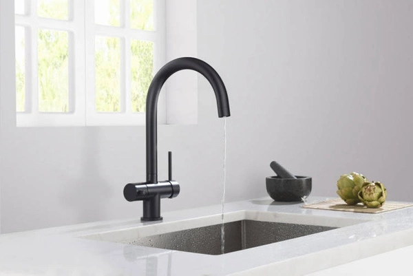 Blue Water Eden Czarny mat Trójdrożna bateria kuchenna