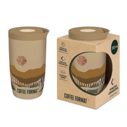 Coffee Format Brązowy kubek termiczny z motywem abstrakcyjnym 350 ml
