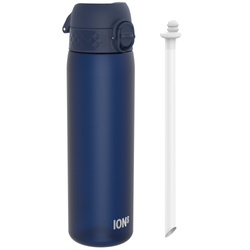 ION8 Granatowa butelka na wodę ze słomką i miarką motywacyjną 500 ml