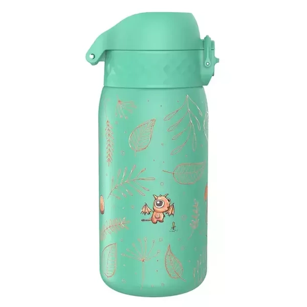 ION8 Zielona butelka na wodę ze stali nierdzewnej w smoki 400 ml