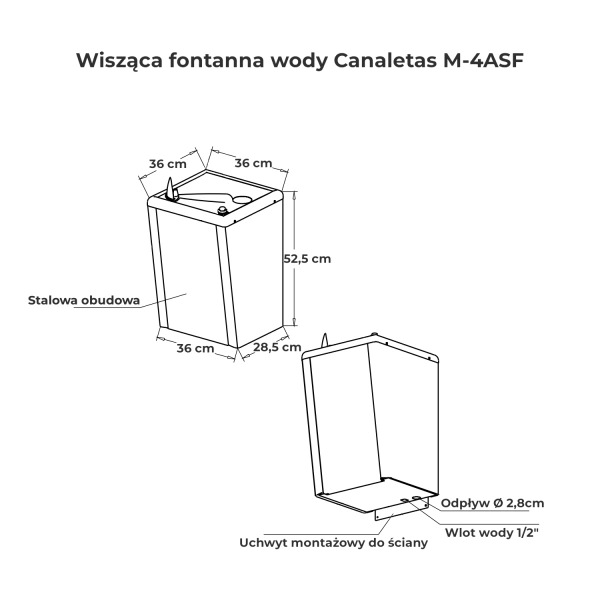 Canaletas M-4ASF Fontanna wody pitnej wisząca