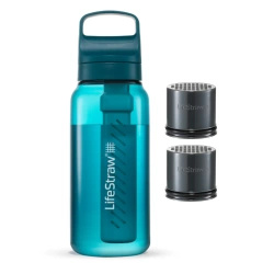 LifeStraw Go 2.0 Turkusowa butelka filtrująca 1L z dodatkowymi wkładami