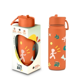 Brosky Pattern Stalowa butelka na wodę w kolorze ceglanym 550ml