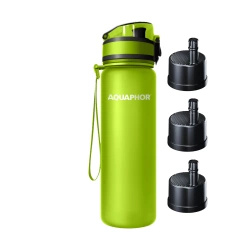 Aquaphor City 0,5L Zielona butelka filtrująca wodę z 3 wkładami