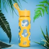 Brosky Wild Żółta butelka na wodę z nadrukiem w motyw zwierzęcy 550 ml