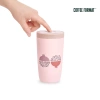 Coffee Format Różowy kubek termiczny z nadrukiem 350 ml