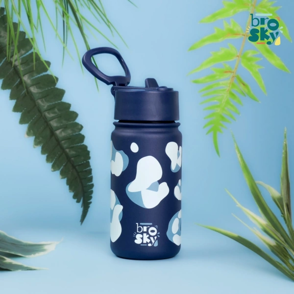 Brosky Wild Ciemnoniebieski bidon na wodę z nadrukiem 450 ml