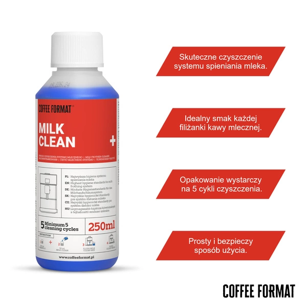 Coffee Format Milk Clean+ 250ml Płyn do czyszczenia systemu mlecznego