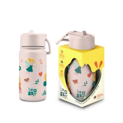 Brosky Kids Różowa butelka na wodę dla dzieci we wróżki i księżniczki 450ml