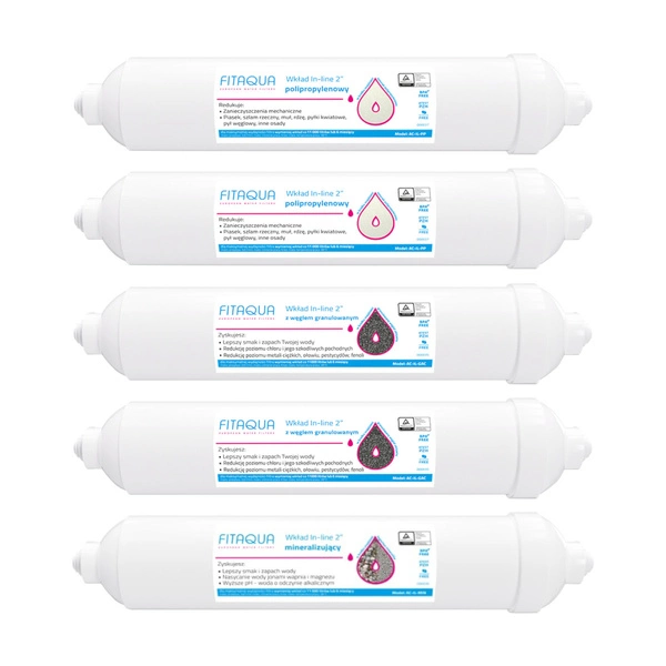 FitAqua Alabaster RO6 Komplet 5 wkładów do filtra odwróconej osmozy