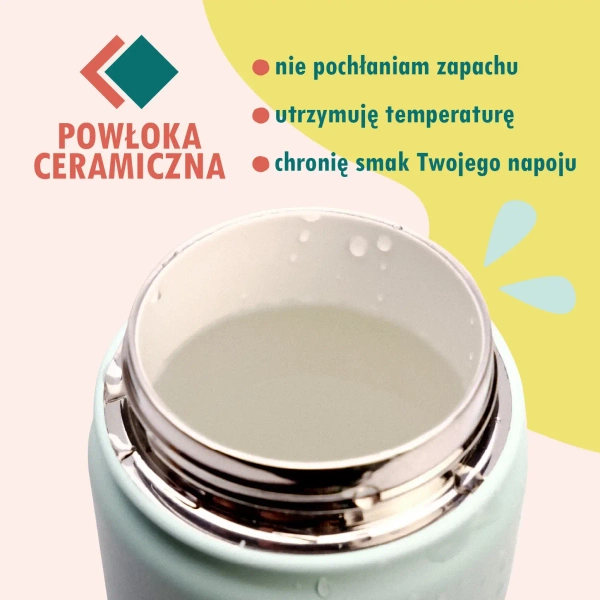 Brosky Basic Stalowa butelka na wodę w kolorze miętowym 680ml