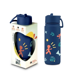 Brosky Pattern Stalowa butelka na wodę w kolorze ciemnoniebieskim 550ml