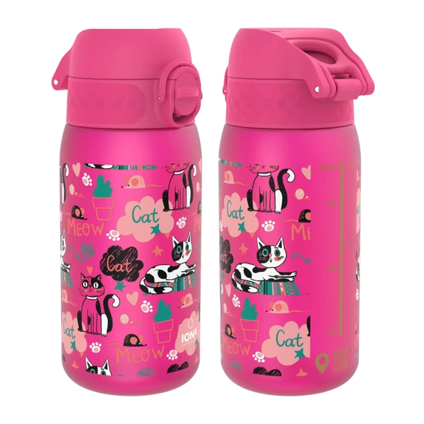 ION8 Różowa butelka na wodę dla dzieci w koty 350ml