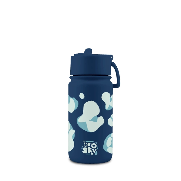 Brosky Wild Ciemnoniebieski bidon na wodę z nadrukiem 450 ml