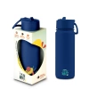 Brosky O. Granatowy bidon na wodę ze słomką 550 ml