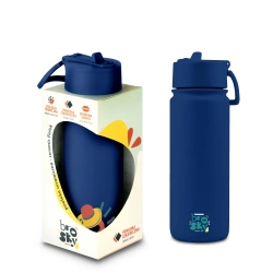 Brosky O. Granatowy bidon na wodę ze słomką 550 ml