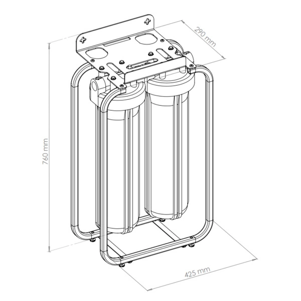 Ecosoft Aquapoint Dwukorpusowy filtr wody na cały dom Big Blue 20"